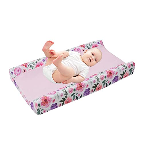 Uposao Baby Bezug für Wickelauflage,Superweich Atmungsaktiv Blumenmuster Wickelauflagenbezug Wickelbezug für Wickeltisch Baumwolle Polyester Baby Nursery Windel Wickelunterlage Abdeckung 32''X 16 '' von Uposao