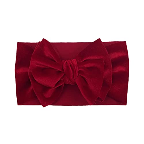 Uposao Baby Stirnband Baby Mädchen Stirnbänder Elastische Weicher Samt Knoten Stirnband Turban Haarband Knit Head Wraps Haarbänder Haarschmuck für Kleinkinder Neugeborene,Rot von Uposao