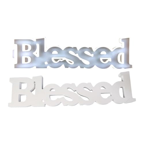 Uposao Buchstaben Resin Silikonform 3D Blessed Harz Gießen Formen Wiederverwendbare Gipsformen für DIY Handgefertigt Kerzenhalter Heimdekorationen Uposao Buchstaben Resin Silikonform 3D Blessed Harz Gießen Formen Wiederverwendbare Gipsformen für DIY Handgefertigt Kerzenhalter Heimdekorationen von Uposao