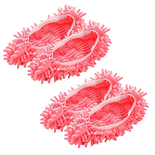 Uposao Mop Schuhe, 2 Paare Bodenwischer Staubmopp Wischmop Bodenreiniger Hausschuhe Schuhreinigung Microfaser Lazy Slippers Reinigungspantoffeln Putzschuhe ür Haus Boden Staub Schmutz Haare Reinigung von Uposao