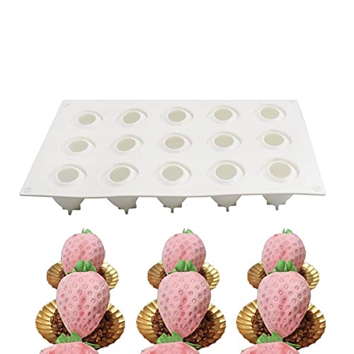 Uposao Mousse Kuchenform, 3D Erdbeere Silikon Backform, Silikonformen Backen Kuchen Süßigkeiten Schokolade Dessert Backform Form Für Gebäck, Cupcake, Eiscreme, Pudding, Kuchen Dekoration Form von Uposao