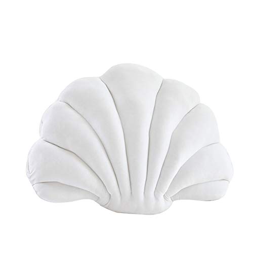 Uposao Muschel-förmiges Kissen, Meeresmotiv Dekoratives Flauschig Couchkissen Überwurfkissen mit Kisseneinsatz Plüsch Kissen Sofakissen Stuhl Kissen für Zuhause, Sofa, Bett, Wohnzimmer,Weiß von Uposao