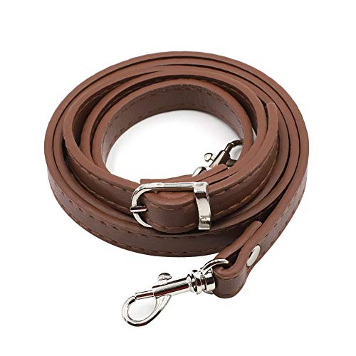 Uposao PU Leder Taschengurt Schulterriemen für Taschen, 1.2cm Breit Brief Bedruckt 105-120 cm Verstellbarer Schultergurt Umhängegurt Mit Karabinerhaken Damen Handtaschen Zubehör,Kaffee von Uposao