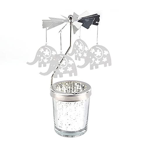 Rotierender Kerzenhalter Glas, Karussell Teelicht Teelichthalter Motiv Elefant Spinnen Teelicht Kerzenhalter Kerzenständer Weihnachtsdeko für Geburtstag Hochzeit Deko Wohnzimmer Tischdeko Rotierender Kerzenhalter Glas, Karussell Teelicht Teelichthalter Motiv Elefant Spinnen Teelicht Kerzenhalter Kerzenständer Weihnachtsdeko für Geburtstag Hochzeit Deko Wohnzimmer Tischdeko von Uposao