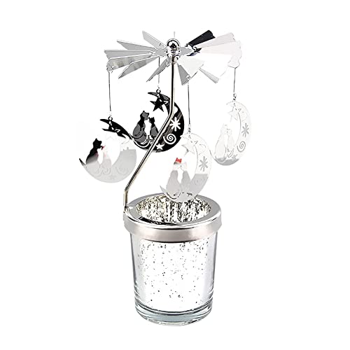 Uposao Rotierender Kerzenhalter Glas, Karussell Teelicht Teelichthalter Motiv Katze Spinnen Teelicht Kerzenhalter Kerzenständer Weihnachtsdeko für Geburtstag Hochzeit Deko Wohnzimmer Tischdeko Uposao Rotierender Kerzenhalter Glas, Karussell Teelicht Teelichthalter Motiv Katze Spinnen Teelicht Kerzenhalter Kerzenständer Weihnachtsdeko für Geburtstag Hochzeit Deko Wohnzimmer Tischdeko von Uposao