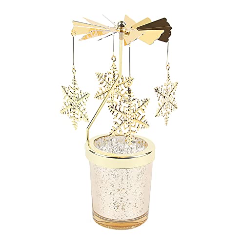 Rotierender Kerzenhalter Glas, Karussell Teelicht Teelichthalter Motiv Schneeflocke Spinnen Teelicht Kerzenhalter Kerzenständer Weihnachtsdeko für Geburtstag Hochzeit Deko Wohnzimmer Tischdeko Rotierender Kerzenhalter Glas, Karussell Teelicht Teelichthalter Motiv Schneeflocke Spinnen Teelicht Kerzenhalter Kerzenständer Weihnachtsdeko für Geburtstag Hochzeit Deko Wohnzimmer Tischdeko von Uposao