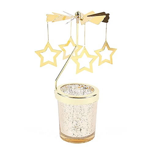 Uposao Rotierender Kerzenhalter Glas, Karussell Teelicht Teelichthalter Motiv Sterne Spinnen Teelicht Kerzenhalter Kerzenständer Weihnachtsdeko für Geburtstag Hochzeit Deko Wohnzimmer Tischdeko Uposao Rotierender Kerzenhalter Glas, Karussell Teelicht Teelichthalter Motiv Sterne Spinnen Teelicht Kerzenhalter Kerzenständer Weihnachtsdeko für Geburtstag Hochzeit Deko Wohnzimmer Tischdeko von Uposao
