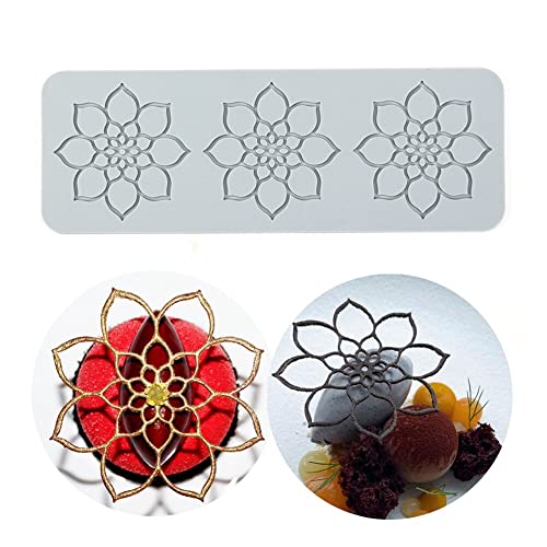 Silikonformen Fondant,Spitze Silikonform Matte Fondant Kuchen Prägung Matte Silikonblütenformen 3D Silikon Fondant Kuchenform DIY Dekorieren Werkzeuge Süßigkeit Ton Schokolade Formen von Uposao