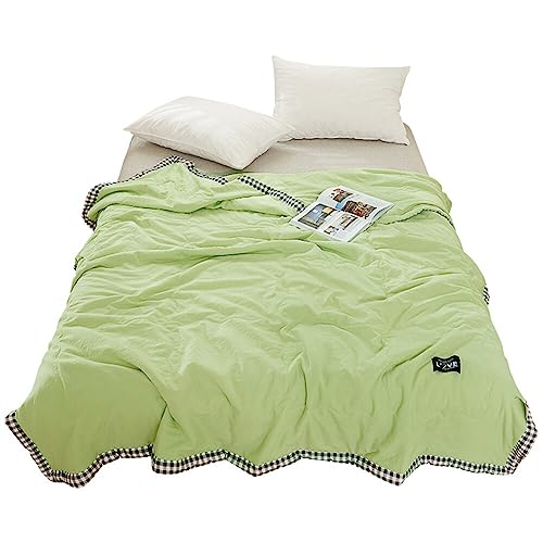 Uposao Sommer Bettdecke, 150x200cm Sommer Dünne Sommerdecke Tagesdecke Ultra leichte waschbar Atmungsaktive Einschlagdecke Steppdecke Babydecke Kuscheldecke für Bett/Couch/alle Jahreszeiten,Grün von Uposao