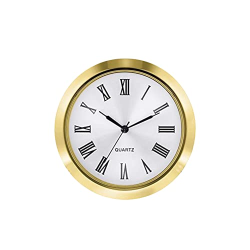 Uposao Uhrwerk - Einsteckuhrwerk,55mm Einbau Uhr Europäischer Stil Rund Nicht tickend Batteriebetrieben Uhrwerk Tischuhr Quarzuhr mit Römischen Ziffern für Wohnzimmer, Schlafzimmer, Küchendekoration von Uposao
