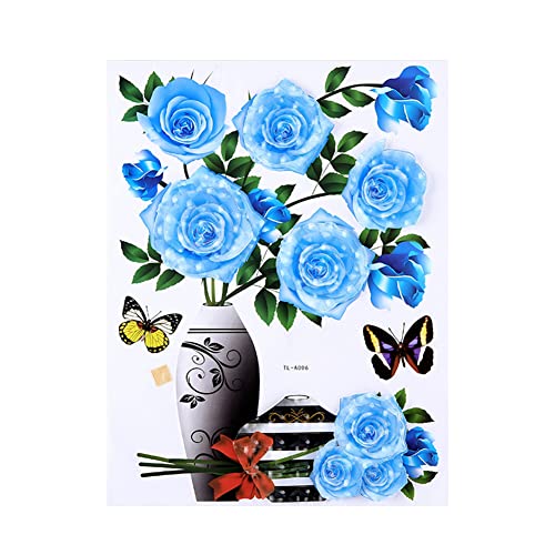 Uposao Vase Wandaufkleber, 3D Stereo Aufkleber Schmetterling Blumen Wandtattoo Abnehmbare PVC Vasen Wandsticker Wasserdicht Selbstklebend Wandaufkleber Wandbilder für Schlafzimmer Büro Küche,30×40CM von Uposao