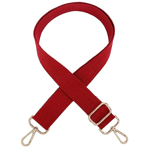 Verstellbar Schulterriemen für Taschen mit Karabiner,80-140cm 3,8cm Breit Leinwand Taschengurt Schultergurt für Damen Herren Tragegurt Umhängegurt für Taschen Handtaschen DIY Zubehör,Weinrot von Uposao