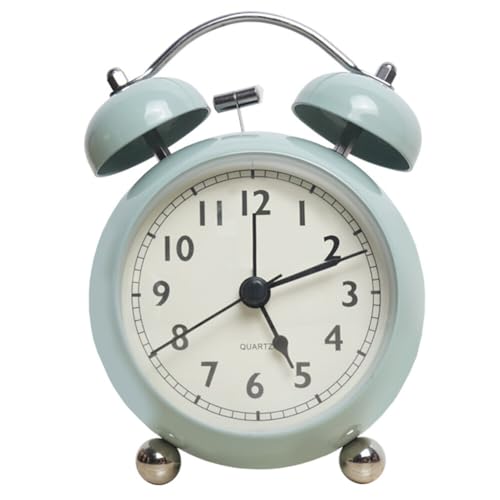 Wecker Vintage Metall Wecker Ohne Ticken Lautlos Doppelglockenwecker Quartz Batteriebetrieben Wecker mit Nachtlichtfür Kinder Jugendliche und Senioren(Knopfbatterie Nicht im Lieferumfang enthalten) von Uposao
