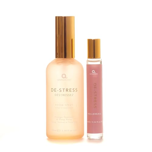 Aroma Home De-Stress Raumspray 100 ml & Rollerball 10 ml Set – Orange, Patschuli & Ylang Ylang ätherische Ölmischung Aroma Home De-Stress Raumspray 100 ml & Rollerball 10 ml Set – Orange, Patschuli & Ylang Ylang ätherische Ölmischung von Upper Canada