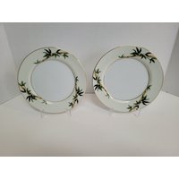 2Er Set Bali Hai Brot Und Butterteller Kent China Made in Japan Bambusmuster von UpperCrustFinds