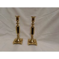 Paar Kerzenhalter Aus Messing 10 1/4 "M Oder W Hallmark Sehr Schwer von UpperCrustFinds