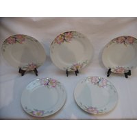 Set Mit 5 Noritake Azalee Luncheon Salat 7 1/2 "Teller Grün Hallmark Vintage 1920Er Jahre von UpperCrustFinds
