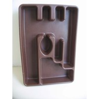 Vintage Braun Rubbermaid Besteck Schublade Organizer 2921 von UpperCrustFinds