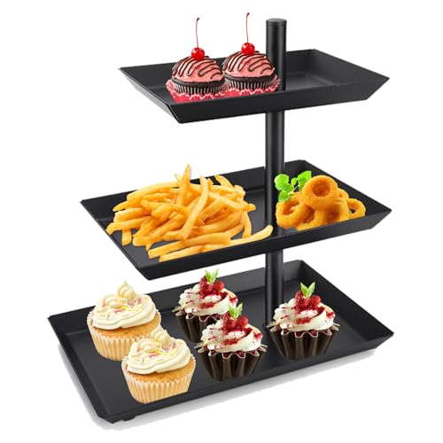 Upriver Etagere Mit 3 Ebenen, 360° Drehbares Obstschale, Schwarz Obst Etagere für Unterhaltung und Party, Metall Food Display Servierplatte für Dessert, Kuchen, Gebäck, Keks, Obst Upriver Etagere Mit 3 Ebenen, 360° Drehbares Obstschale, Schwarz Obst Etagere für Unterhaltung und Party, Metall Food Display Servierplatte für Dessert, Kuchen, Gebäck, Keks, Obst von Upriver