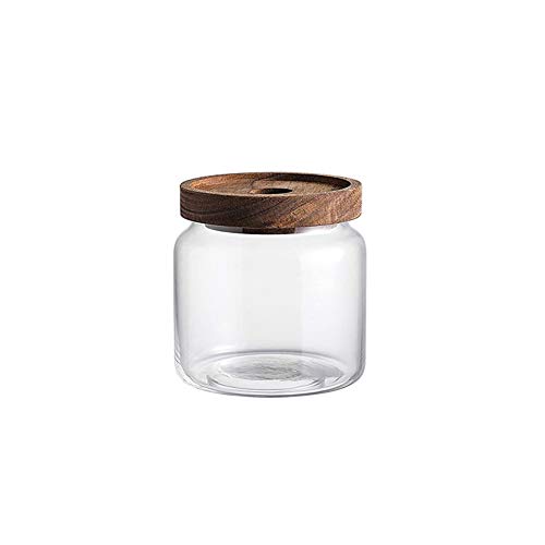 Vorratsdose aus Glas für Lebensmittel 8,5 ml transparent mit luftdichtem Verschluss Akazienholz Deckel für Lebensmittel für Kaffee Bohnen Tee Gewürze Zucker Kekse Nüsse Snacks Süßigkeiten von Upstore
