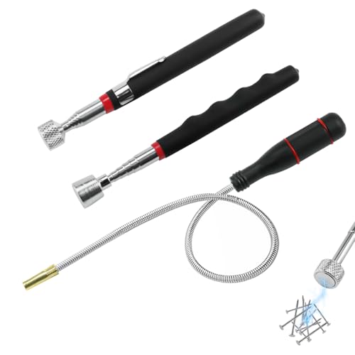 3 Stück Teleskopstab Magnet Werkzeug,Teleskop Magnet Edelstahl, 1.5LB,10LB,20LB Magnetheber Telescoping,Langlebiger Teleskop-Magnetkollektor,Magnetstabgreifer Teleskopmagnet Stabmagnet Extra Stark von UptVin