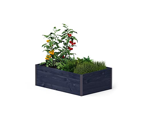 Upyard GardenBox Modern - modernes Hochbeet aus Holz - ergonomisches Hochbeet für Terrasse und Garten - Pflanzkasten für Gemüse und Kräuter, 120x80x40, Schwarz von Upyard