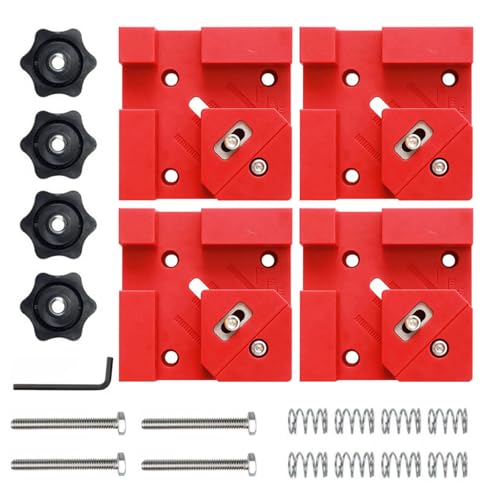 4 Stück ergonomische Holzspannwerkzeugkasten-Gelenksysteme, Handklemme für schnelle 90°-Ausrichtung in Schrankmontage, quadratische Gelenke, Hilfe von Uqezagpa