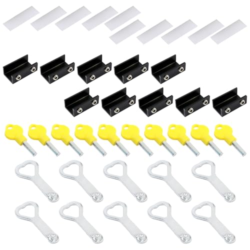 Fensterstopper aus Aluminiumlegierung, Diebstahlschutz, mit Schiebetürrahmen, Sicherheitsschutz, verstellbar, 10 Stück Fensterstopper aus Aluminiumlegierung, Diebstahlschutz, mit Schiebetürrahmen, Sicherheitsschutz, verstellbar, 10 Stück von Uqezagpa