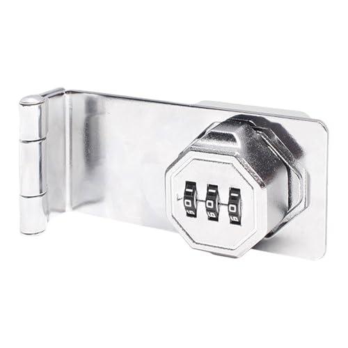 Keyless 3-stellige Zahlenkombination Schrank Passwort-Haspe für kleine Türen Schränke Scheunentür Badezimmer Garten von Uqezagpa