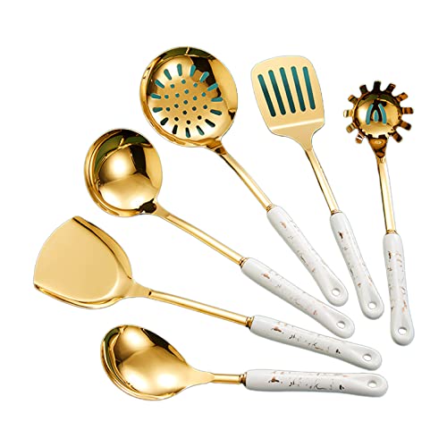 Küchenutensilien-Set, 201 Edelstahl, Kochutensilien-Set, Pfannenwender, Schöpflöffel, Schlitzlöffel, leicht zu reinigen, Kochgeschirr, Haushalts-Kochgeschirr Küchenutensilien-Set, 201 Edelstahl, Kochutensilien-Set, Pfannenwender, Schöpflöffel, Schlitzlöffel, leicht zu reinigen, Kochgeschirr, Haushalts-Kochgeschirr von Uqezagpa