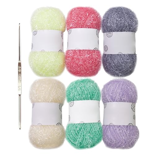 Sparkles Geschirr-Peelinggarn, Häkelgarn mit Strickhaken, handgefertigt, spezielles Polyester, Peeling, für Geschirrtücher, Häkeln, handgefertigt Sparkles Geschirr-Peelinggarn, Häkelgarn mit Strickhaken, handgefertigt, spezielles Polyester, Peeling, für Geschirrtücher, Häkeln, handgefertigt von Uqezagpa