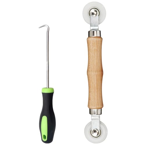 Spline Roller Werkzeug mit Entfernungshaken Fenster Bildschirm Werkzeug Fenster Reparatur Doppelrad Rohrleitungsrolle Rollen von Uqezagpa