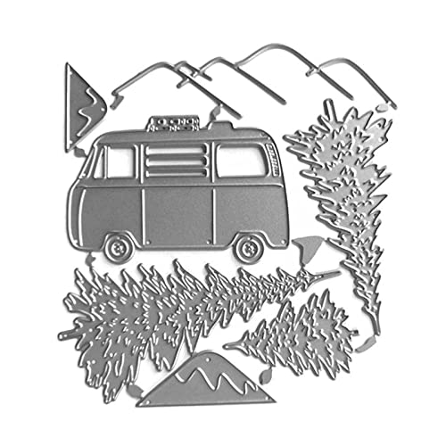 Stanzschablonen für Auto und Baum, Karbonstahl, Prägeschablonen für Grußkarten, Scrapbooking, Baumstanzformen von Uqezagpa