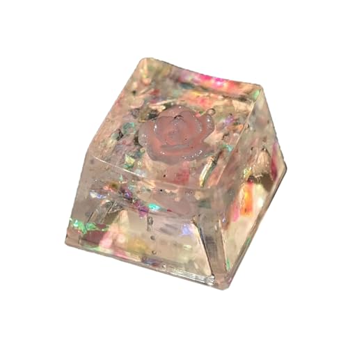 Transluzently Resin Keycap Epoxy Flower Keycap OEM Height Unique For Mechanical Keyboard Customization Keycaps 1PC Mechanical Keyboard Accessory von Uqezagpa