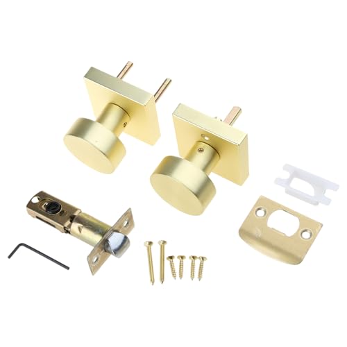 Türknäufe für den Innenbereich, quadratisch, gebürstet, goldfarben, für Schlafzimmer und Badezimmer Türknäufe für den Innenbereich, quadratisch, gebürstet, goldfarben, für Schlafzimmer und Badezimmer von Uqezagpa