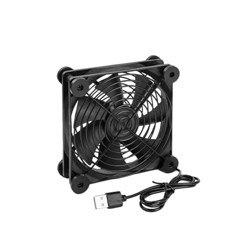 USB-Lüfter mit hohem Luftstrom, 120 mm, mit Gummifüßen, für Router, Modems, DVRs und PC-Laptop-Ständer, USB-betriebener Ventilator von Uqezagpa