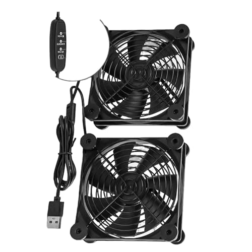 USB-Lüfter mit hohem Luftstrom, 120 mm, mit Gummifüßen, für Router, Modems, DVRs und PC-Laptop-Ständer, USB-betriebener Ventilator von Uqezagpa