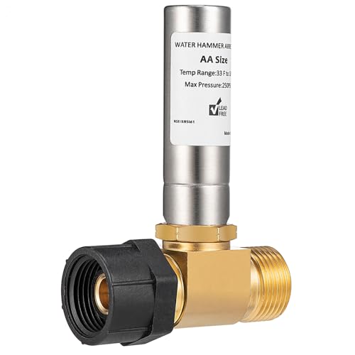 Upgrades WC-Wasserhammer-Arrestors, 2,2 cm (7/8 Zoll), WC, Stoßdämpfung, Geräuschreduzierer, Gerät, Metall, für Waschmaschine, Wasserschlagschutz von Uqezagpa