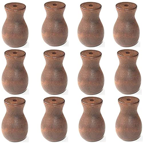 Uqezagpa 12 Stück braune Fenster-Jalousienknöpfe, Holz, kleine Tropfen, Ziehende für Jalousien oder Lampenschirme, Vorhänge, Hardware, Jalousienknöpfe von Uqezagpa