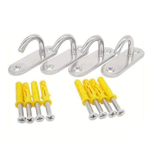 Uqezagpa 4 Stück Edelstahl-Ösenplatten-Haken, strapazierfähig, Deckenhaken, Schraubösen, Marine-Hardware, Heftklammern, Edelstahl, Decke Uqezagpa 4 Stück Edelstahl-Ösenplatten-Haken, strapazierfähig, Deckenhaken, Schraubösen, Marine-Hardware, Heftklammern, Edelstahl, Decke von Uqezagpa