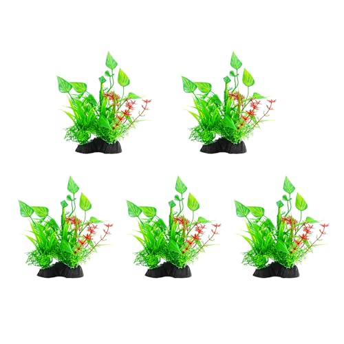 Uqezagpa 5 Stück lebensechte Pflanzen, Aquarien, Dekoration, künstliche Wasserpflanze mit Sockel für Büro, kommerzielle Nutzung, Aquarien, Landschaft, künstlich für Aquarien Uqezagpa 5 Stück lebensechte Pflanzen, Aquarien, Dekoration, künstliche Wasserpflanze mit Sockel für Büro, kommerzielle Nutzung, Aquarien, Landschaft, künstlich für Aquarien von Uqezagpa