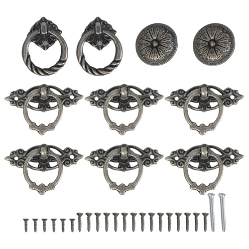 Uqezagpa Antike Metallknäufe, Vintage-Schubladengriffe, Metall, Schubladenknauf, Möbelzubehör, einfach zu bedienen, für Schränke und Kleiderschränke, antike Griffe von Uqezagpa
