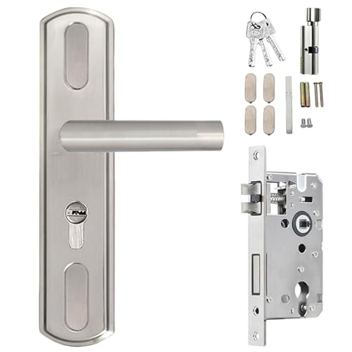 Uqezagpa Edelstahl-Eingangstürgriff mit Schlüsseln, rostfrei, für Bildschirm, Terrasse, einfach zu installieren, Sicherheitstürhebel Uqezagpa Edelstahl-Eingangstürgriff mit Schlüsseln, rostfrei, für Bildschirm, Terrasse, einfach zu installieren, Sicherheitstürhebel von Uqezagpa