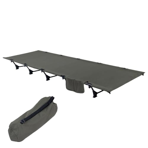 Uqezagpa Einzel-Campingbett für Erwachsene, strapazierfähig, 150 kg breit, Klappbett, Aluminiumlegierung, faltbares Campingbett mit Tragetasche von Uqezagpa