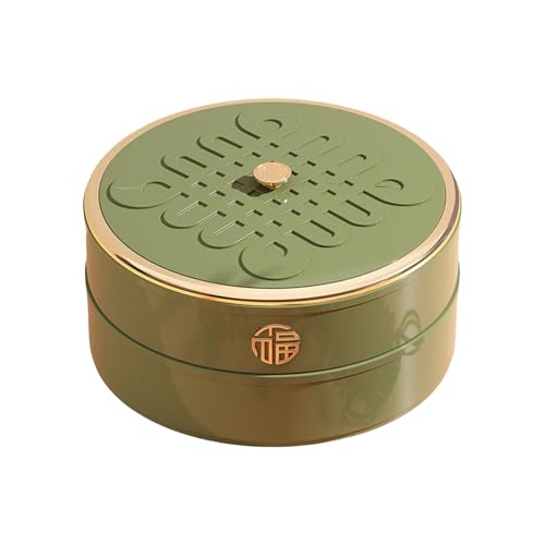Uqezagpa Elegantes Snack-Tablett mit Deckel, Aufbewahrungsbehälter für Trockenfrüchte und gemischte Nüsse, 5 Fächer, rund, Süßigkeitenbox, Snack-Tablett von Uqezagpa