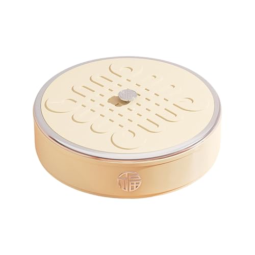 Uqezagpa Elegantes Snack-Tablett mit Deckel, Aufbewahrungsbehälter für Trockenfrüchte und gemischte Nüsse, 5 Fächer, rund, Süßigkeitenbox, Snack-Tablett von Uqezagpa