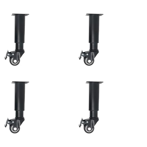 Uqezagpa Ersatzbeine für Schranktische, verstellbare Metall-Möbelbeine mit gebremsten Schwenkrollen, langlebige bewegliche Couchtischbeine, 4 Stück von Uqezagpa