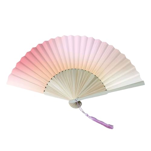 Uqezagpa Faltbarer Handfächer im chinesischen Stil, mit Quasten, Bambusrahmen, für Hochzeitsgeschenk und kulturelle Feier, Dekoration, orientalischer Fächer von Uqezagpa