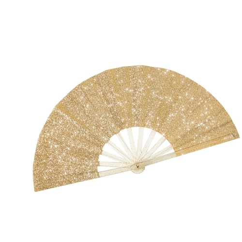 Uqezagpa Glitzernder, faltbarer Deko-Ventilator für Aufführungen, Reisen, Hand für kulturelle Veranstaltungen und Tanzroutinen, faltbarer Kung-Fu-Training von Uqezagpa