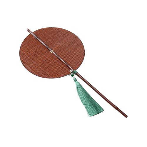 Uqezagpa Handgewebter Handventilator aus Bambus, Seide, faltbar, tragbar, für den Außenbereich, Kühlzubehör, natürliches dekoratives Handwerk, Geschenk, handgewebter Bambus, Handventilator von Uqezagpa